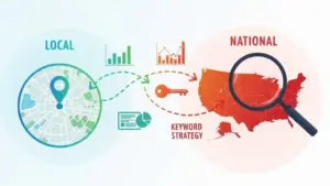 Difference between local SEO and national SEO strategies for businesses in 2026