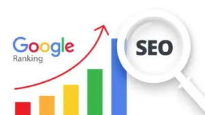Search engine optimization example showing website ranking on Google search results page