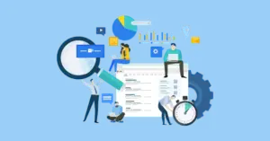 AI SEO content optimization process showing keyword usage readability and structured writing for better rankings
